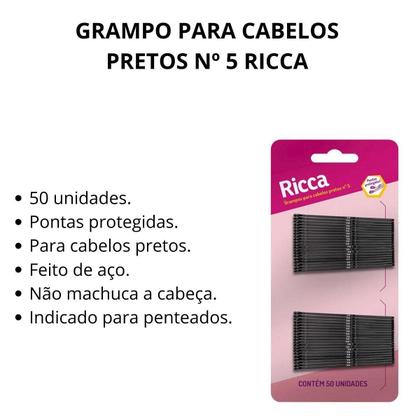 Imagem de Grampo Para Cabelos Pretos Nº 5 Ricca Cód.340