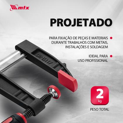 Imagem de Grampo para carpinteiro tipo sargento, 500 x 120 x 600mm, 1pc // mtx