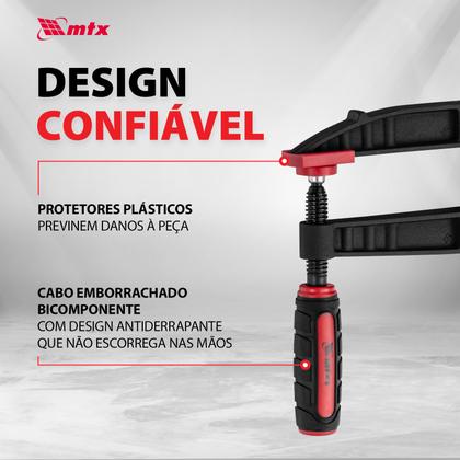 Imagem de Grampo para carpinteiro tipo sargento, 500 x 120 x 600mm, 1pc // mtx