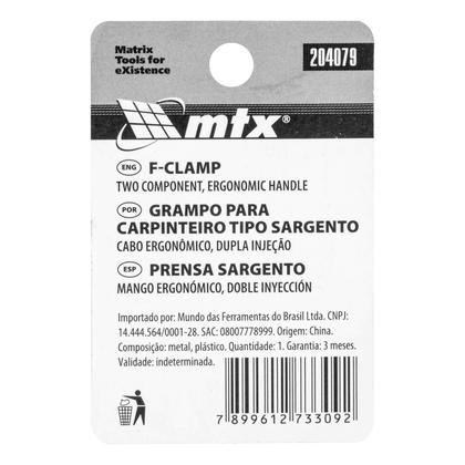 Imagem de Grampo para carpinteiro tipo sargento, 500 x 120 x 600mm, 1pc // mtx