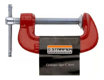 Imagem de Grampo Sargento Leve Tipo C Starfer 6 Polegadas Para Marceneiro Kit com 10 unidades