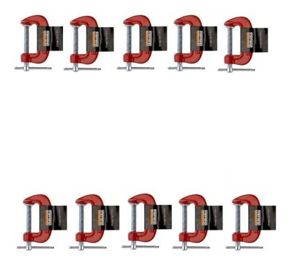 Imagem de Grampo Sargento Leve Tipo C Starfer 6 Polegadas Para Marceneiro Kit com 10 unidades