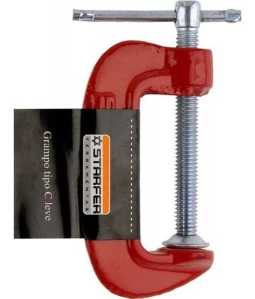 Imagem de Grampo Sargento Leve Tipo C Starfer 6 Polegadas Para Marceneiro Kit com 10 unidades