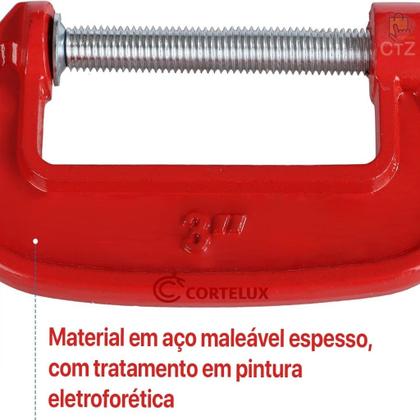 Imagem de Grampo Sargento Tipo C 2 3 4 5 6 8 10 Polegadas Marcenaria Metal Profissional Carpintaria Marcenaria