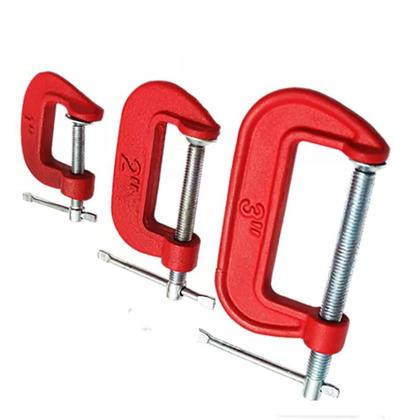 Imagem de Grampo Sargento Tipo C Kit 3 Pecas 1" 2" 3" Para Marceneiro