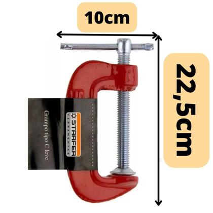 Imagem de Grampo Sargento Tipo C Marcenaria 6'' Aço Ferro Fundido