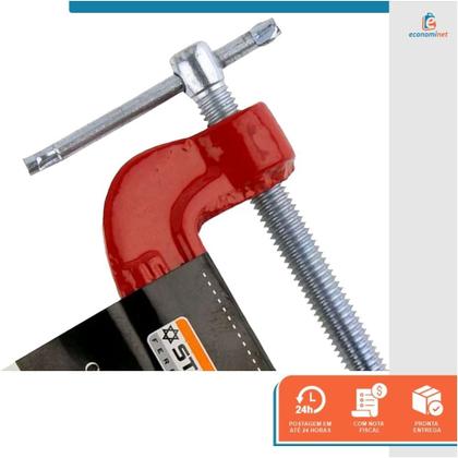 Imagem de Grampo Sargento Tipo C Marceneiro Carpinteiro 4 Polegadas