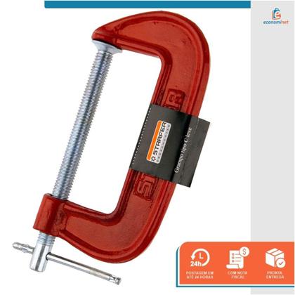 Imagem de Grampo Sargento Tipo C Marceneiro Carpinteiro 4 Polegadas