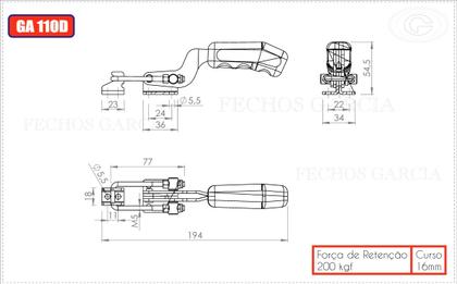 Imagem de Grampo Tensor De Aperto Rápido Ga 110 Dobrado - Ga110d E110