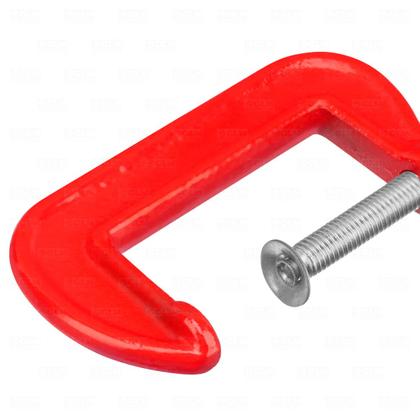 Imagem de Grampo Tipo C Leve Jogo P/ Marceneiro Kit 3 Peças 1, 2 E 3''