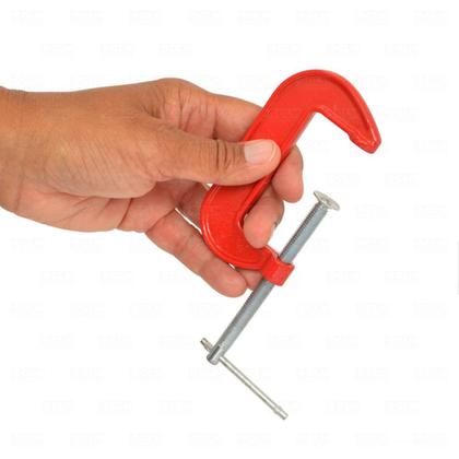 Imagem de Grampo Tipo C Leve Jogo P/ Marceneiro Kit 3 Peças 1, 2 E 3''