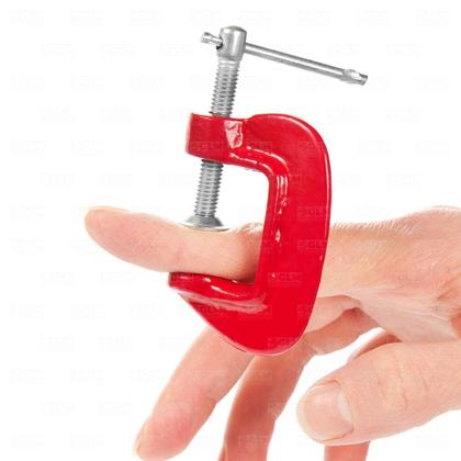 Imagem de Grampo Tipo C Leve Jogo P/ Marceneiro Kit 3 Peças 1, 2 E 3''