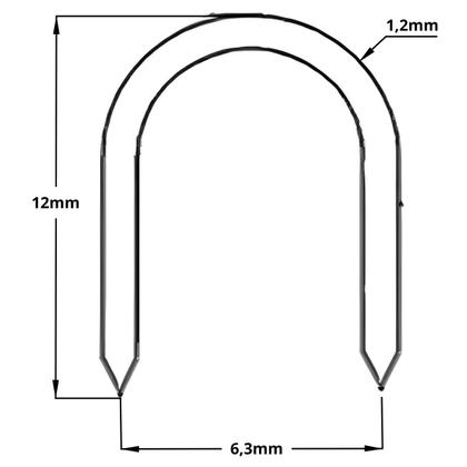 Imagem de Grampos 12mm Tipo U Para Grampeador de Pressão Com 1000 Un  Fertak