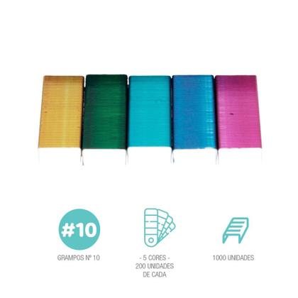 Imagem de Grampos Coloridos para Mini Grampeador Profissional - Nº 10 - Mimo - 1000 Unids