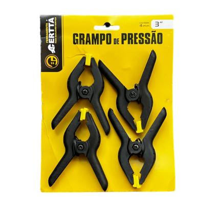 Imagem de Grampos Sargento Kit C/ 4 Grampos Nylon Marceneiro 3 Pol 