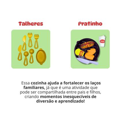 Imagem de Grande Cozinha Infantil Vermelha Star Forno Pia E Acessórios