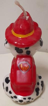 Imagem de Grande Vela de Aniversário Decoração Festa Patrulha Canina Bombeiro Marshall