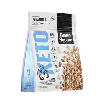 Imagem de Granola GranoSquare KETO Macadâmia com Chocolate Branco 200g