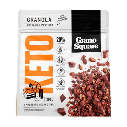 Imagem de Granola Low Carb Com Chocolate Vegano Sem Glúten e Sem Lactose GranoSquare 200g