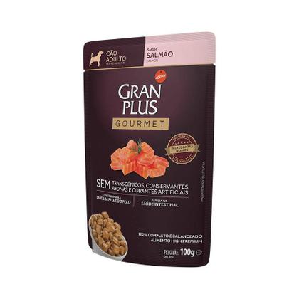 Imagem de GranPlus Sachê Gourmet Cães Adulto Salmão 100g - Pack com 18 unidades
