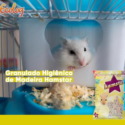 Imagem de Granulado Sanitário De Madeira Higiênico Para Hamster Ramister Esquilo Porquinho Coelho Gato Roedores Areia Higiêne Pets 2Kg Ecolog