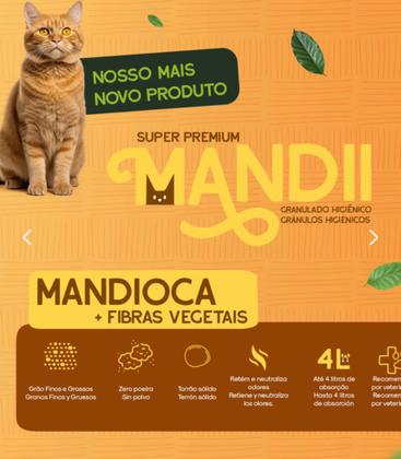 Imagem de Granulado Sanitário para Gatos Areia Higiênica de Mandioca com Fibras Vegetais 100% BIO MANDII