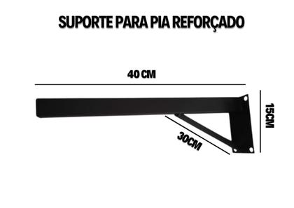 Imagem de Grapa Suporte Para Pia Parafusar Super Reforçado mão francesa com 2 Unidades e Kit de instalação