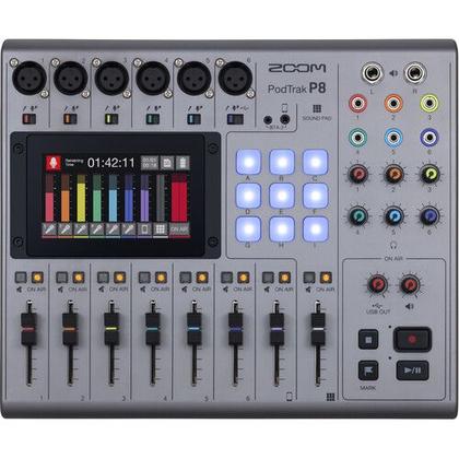 Imagem de Gravador de podcast zoom podtrak p8 multitrack portátil