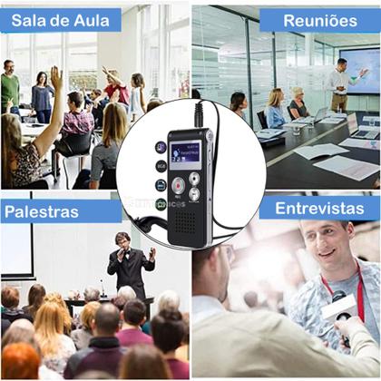 Imagem de Gravador de Voz Digital Alta Qualidade de Áudio e Função de Gravação com Um Toque MT559
