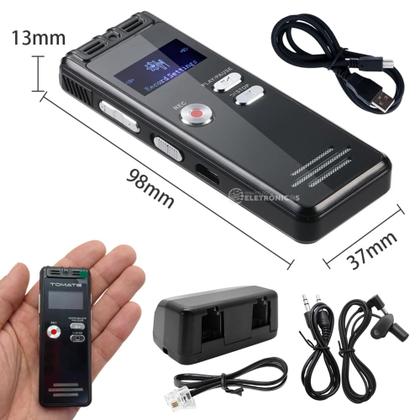 Imagem de Gravador de Voz Digital Alta Qualidade de Áudio e Função de Gravação com Um Toque MT559