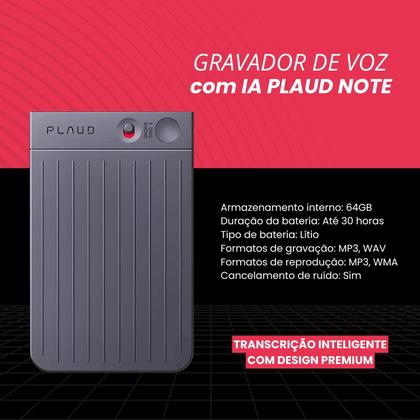 Imagem de Gravador Voz Ia Transcrição Automática Com 64gb Plaud Note