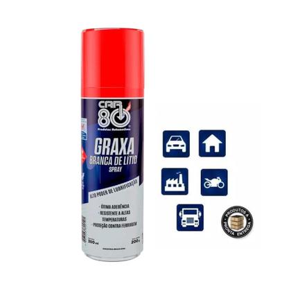 Imagem de Graxa Branca Spray Car-80 300ml de lítio náutica automotiva