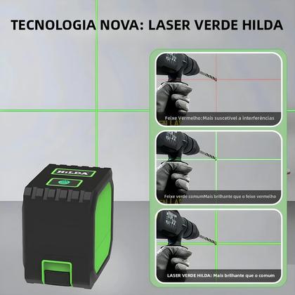 Imagem de Green Beams HILDA 2 Linhas Mini Nível Laser Autonivelante Com Carregamento USB Horizontal Vertical