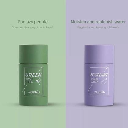 Green Mask Stick E Eggplant Mask Facial Chá Verde/Berinjela