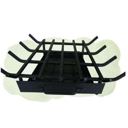 Imagem de Grelha C/ Gaveta De Canto P/ Lareira Ferro Preto Media 58,5x40x28 CM