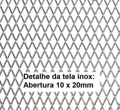 Imagem de Grelha Churrasqueira 40x40cm Chapa Expandida Inox