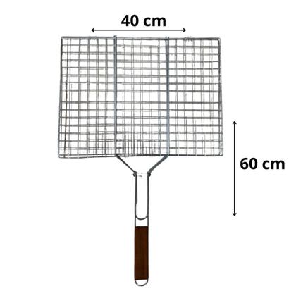 Imagem de Grelha De Churrasco De Abrir E Fechar Linguiça Peixe Frango