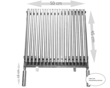 Imagem de Grelha de Churrasqueira Picanheira 50x45 Para Churrasco Argentino Aço Inox 
