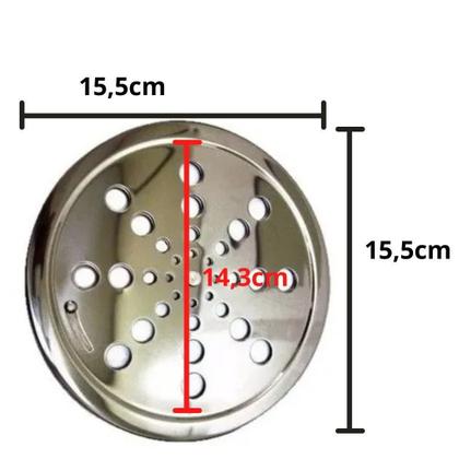 Imagem de Grelha de Ralo Aço Inox 15cm Redondo Rotativo Ante Inseto Sistema Abre E Fecha