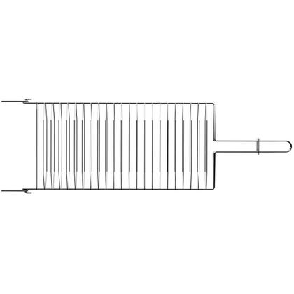 Imagem de Grelha Dupla em Aço Inox Abre e Fecha para Churrasqueira Churrasco Tramontina 31x18cm