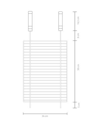 Imagem de Grelha Dupla em Inox para Churrasco Cabo de Madeira e Fecho com Trava 36x50 Carnes Gourmet