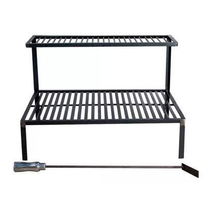 Imagem de Grelha em Aço Carbono Parrilla Rústica Barra Chata 75cm Atiçador de Fogo