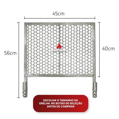 Imagem de Grelha Moeda Inox Churrasqueira Alvenaria E Pré Moldada 45x40