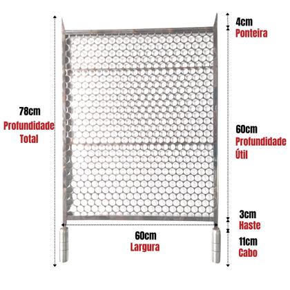 Imagem de Grelha Para Churrasco 60x60 De Inox - Grelha Moeda Profunda