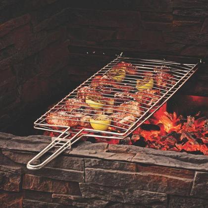 Imagem de Grelha para Churrasqueira Churrasco Tramontina em Aço Inox 42x23cm