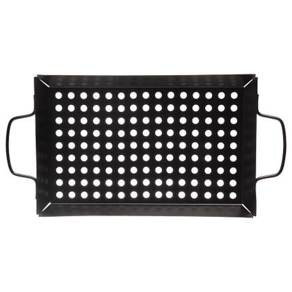 Imagem de Grelha para Churrasqueira de Aço Retangular com Alça Preta  40CM