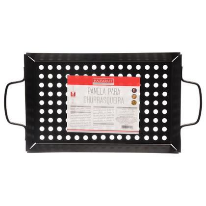 Imagem de Grelha para Churrasqueira de Aço Retangular com Alça Preta  40CM
