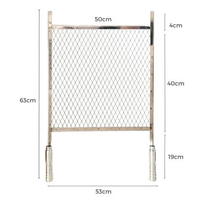Imagem de Grelha Para Churrasqueira Em Tela Goyana Aço Inox 50x40 Churrasco Cabo Aluminio