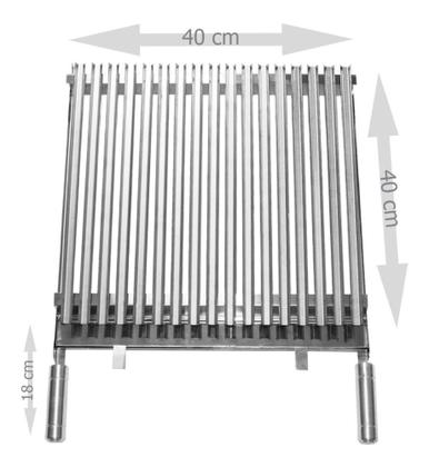 Imagem de Grelha para Churrasqueira Inox Argentina Parrilla 40x45 com Coletor de Gordura Brasa Grill