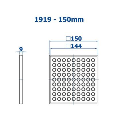 Imagem de Grelha Quadrada De Latão Com Caixilho 150mm Fani